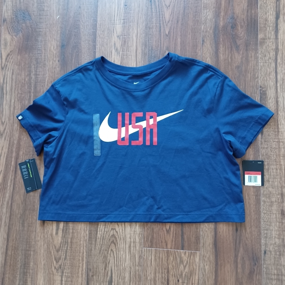 Nike USA Soccer Crop Top Women's Large   Blue